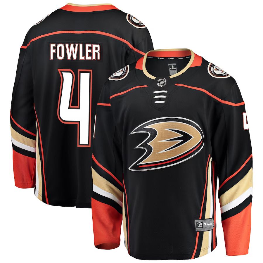 Men Anaheim Ducks 4 Cam Fowler Fanatics Branded Black Breakaway Player NHL Jersey